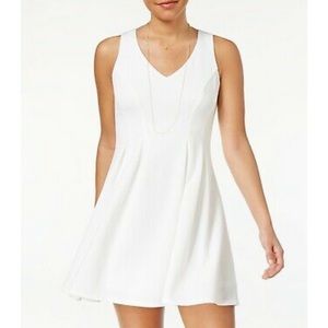 Pleated White Skater Skirt Mini Dress | Bridal | Graduation | Party